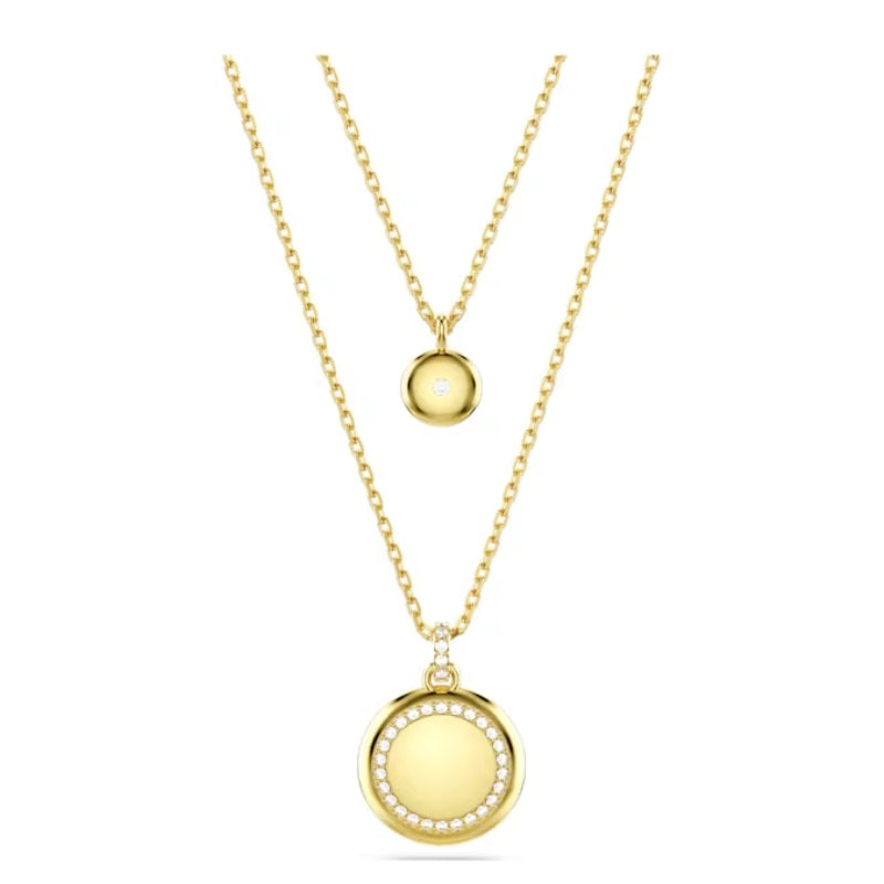 Swarovski Sublima layered pendant White, Gold-tone plated 5683442