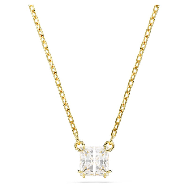 Swarovski Stilla Pendant Square Cut, White, Gold-Tone Plated 5693153