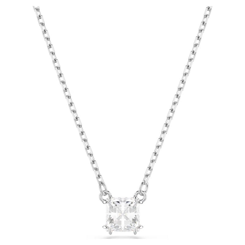 Swarovski Stilla Pendant Square Cut, White, Rhodium Plated 5701903