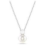 Swarovski Matrix Pendant Crystal Pearl, Round Cut, White, Rhodium Plated 5693897