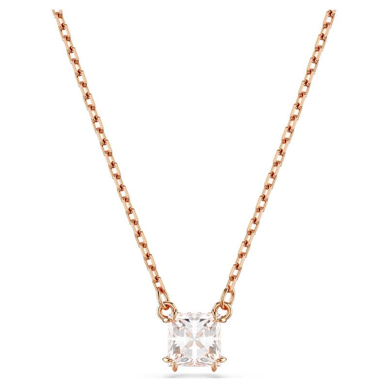 Swarovski Stilla Pendant Square Cut, White, Rose Gold-Tone Plated 5701904