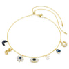 Swarovski Symbolica Choker Moon, Infinity, Clover, Evil Eye And Horseshoe, Blue, Gold-Tone Plated 5692164