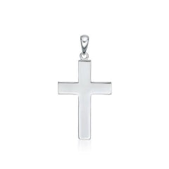 Parrys Jewellers Sterling Silver 4.3mm Wide, Solid Cross