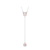 Swarovski Attract Y necklace Round cut, Pink, Rhodium plated 5723570