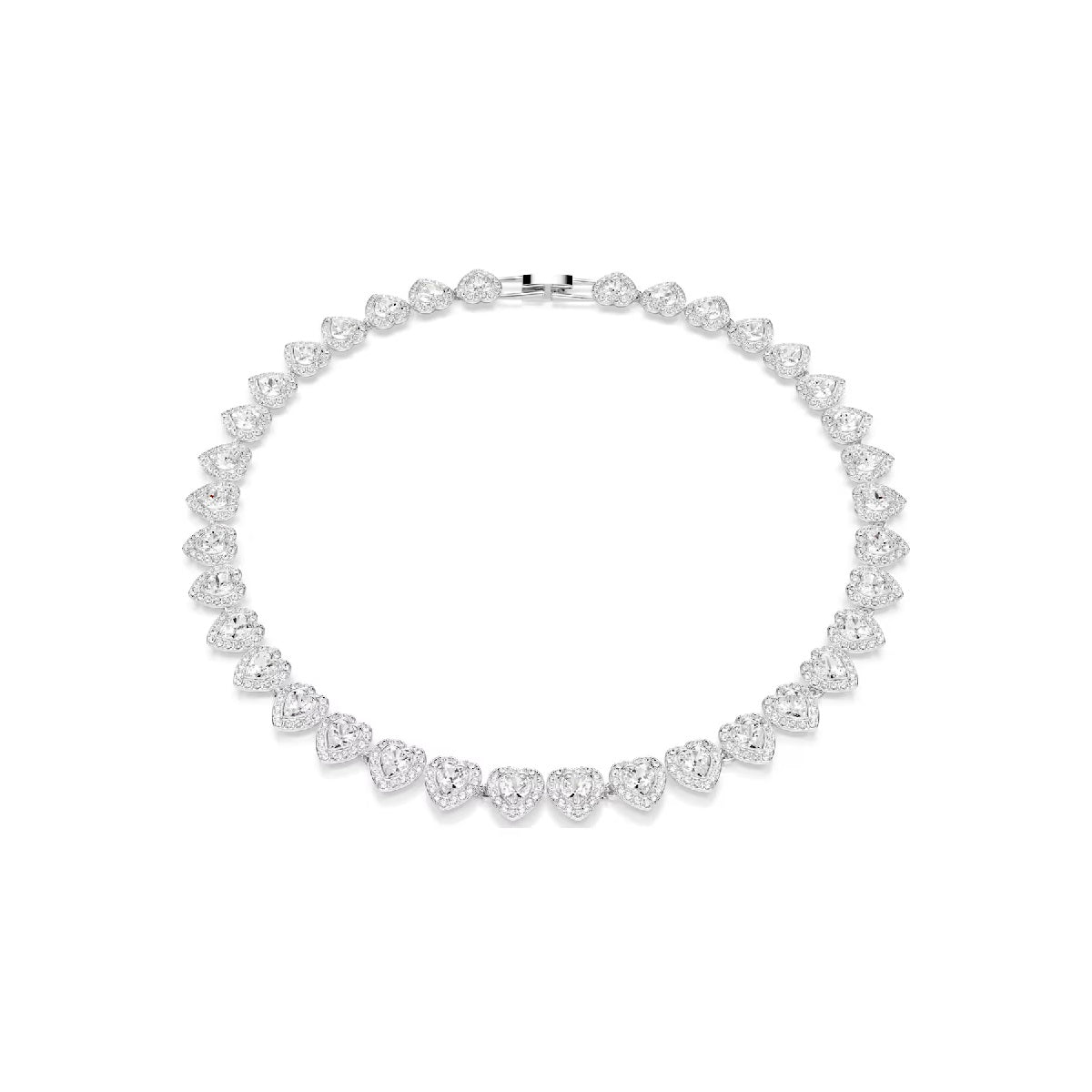 Swarovski Ariana Grande x Swarovski Tennis necklace Mixed cuts, Heart, White, Rhodium plated 5720857