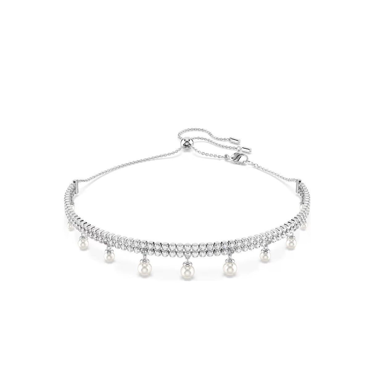 Swarovski Ariana Grande x Swarovski choker Crystal pearl, Round cut, White, Rhodium plated 5720865