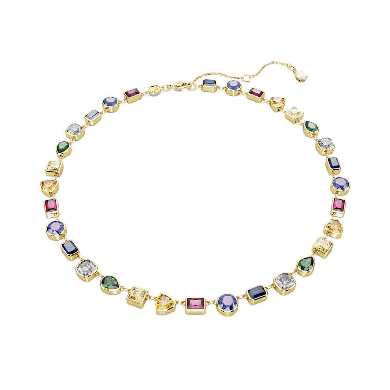 Swarovski Imber Tennis necklace Mixed cuts, Multicoloured, Gold-tone plated 5662915