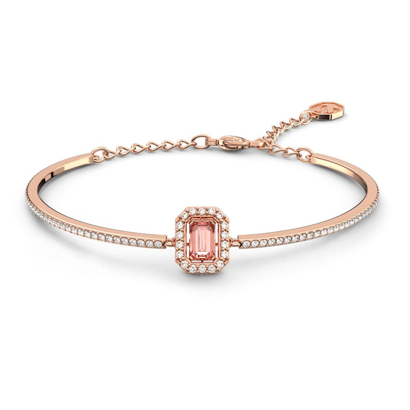 Swarovski Millenia Bangle Octagon Cut Swarovski Zirconia, Pink, Rose-Gold Tone Plated 5620555