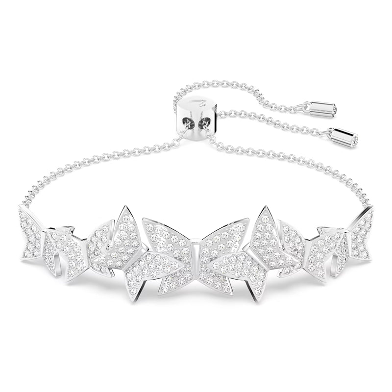 Swarovski Lilia Bracelet Butterfly, White, Rhodium Plated M 5636429