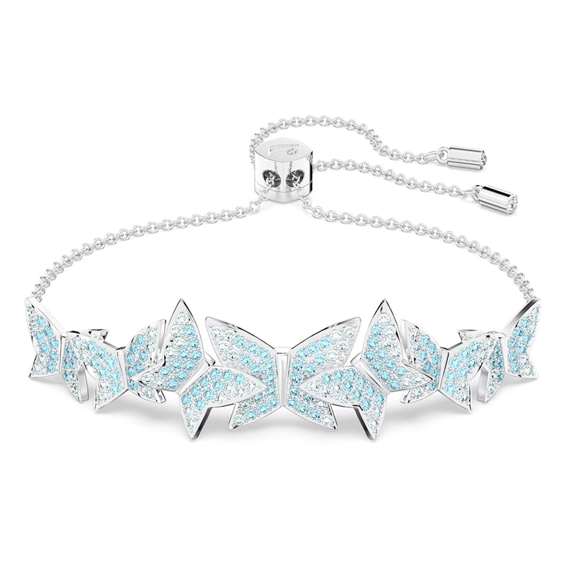 Swarovski Lilia Bracelet Butterfly, Blue, Rhodium Plated M 5662184