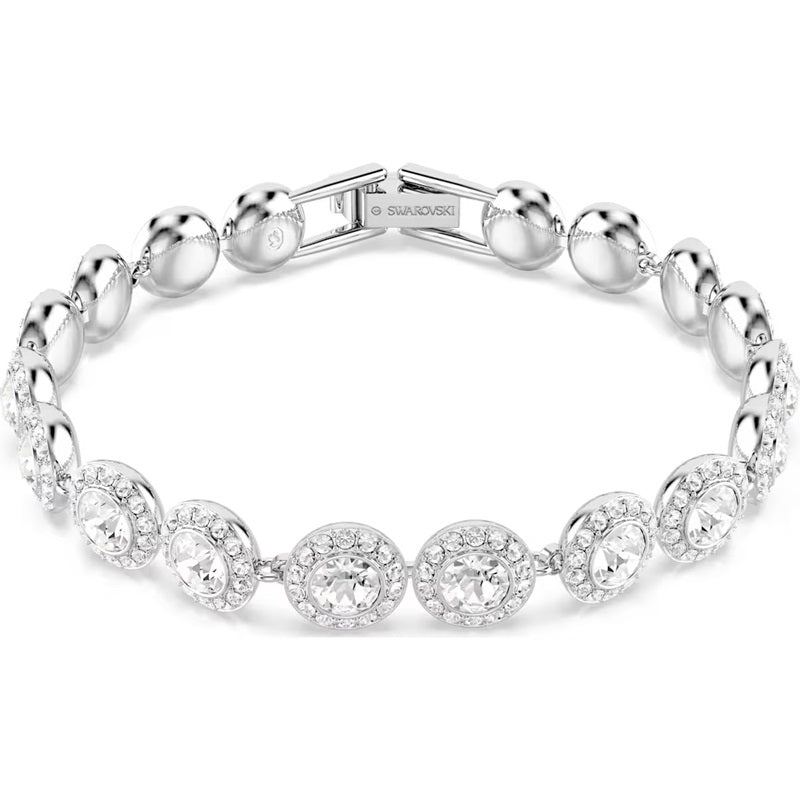 Swarovski Una bracelet, Round cut, White, Rhodium plated M 5682279