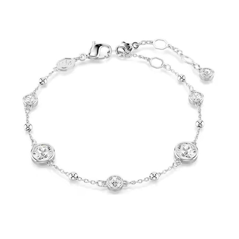 Swarovski Imber bracelet Round cut, White, Rhodium plated M 5696079