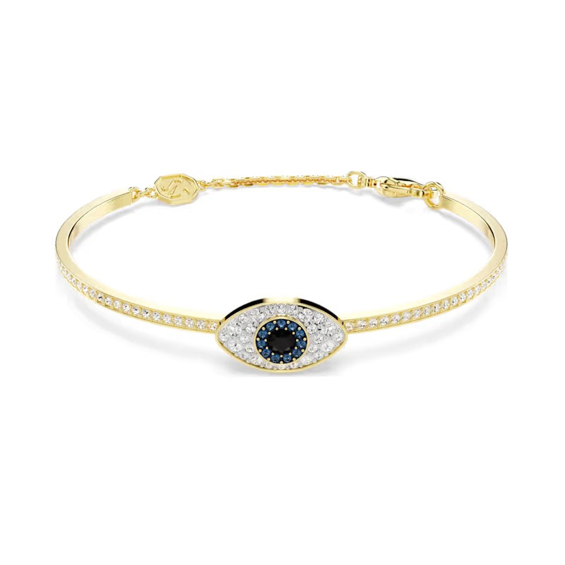 Swarovski Symbolica bangle Evil eye, Blue, Gold-tone plated Size M 5692171