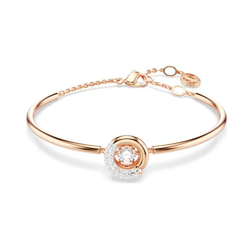 Swarovski Dextera bangle Round cut, White, Rose gold-tone plated M 5692259