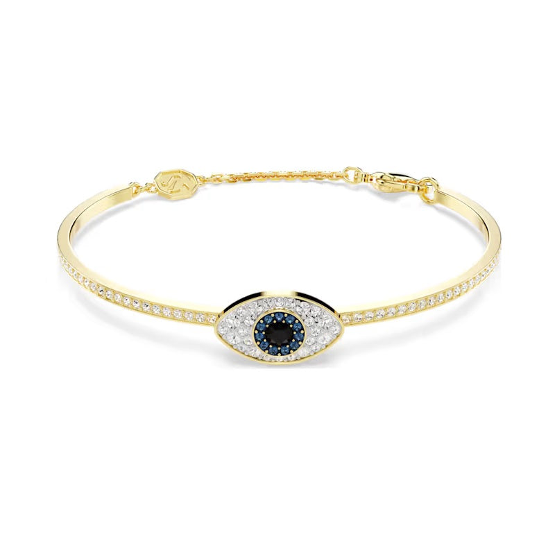 Swarovski Symbolica bangle Evil eye, Blue, Gold-tone plated Size L 5700879