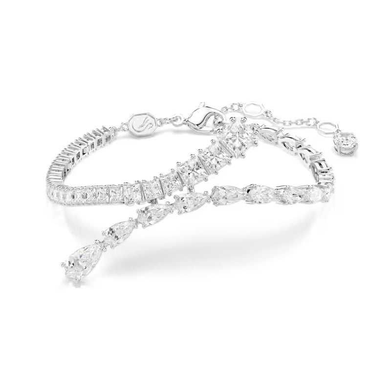 Swarovski Matrix bracelet Mixed cuts, White, Rhodium plated 5693154