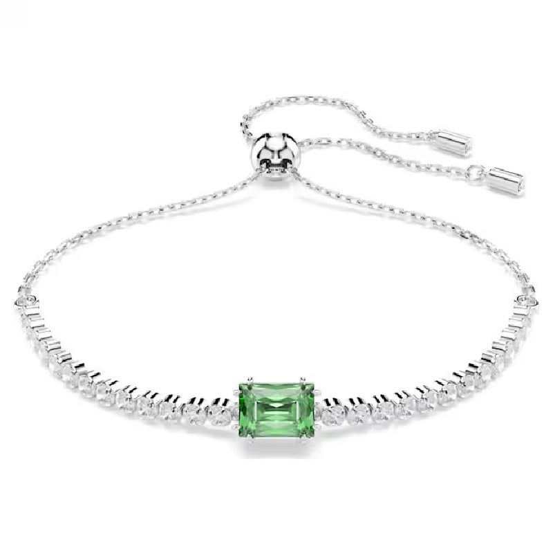 Swarovski Matrix Tennis Bracelet Mixed cuts, Green, Rhodium plated 5693411