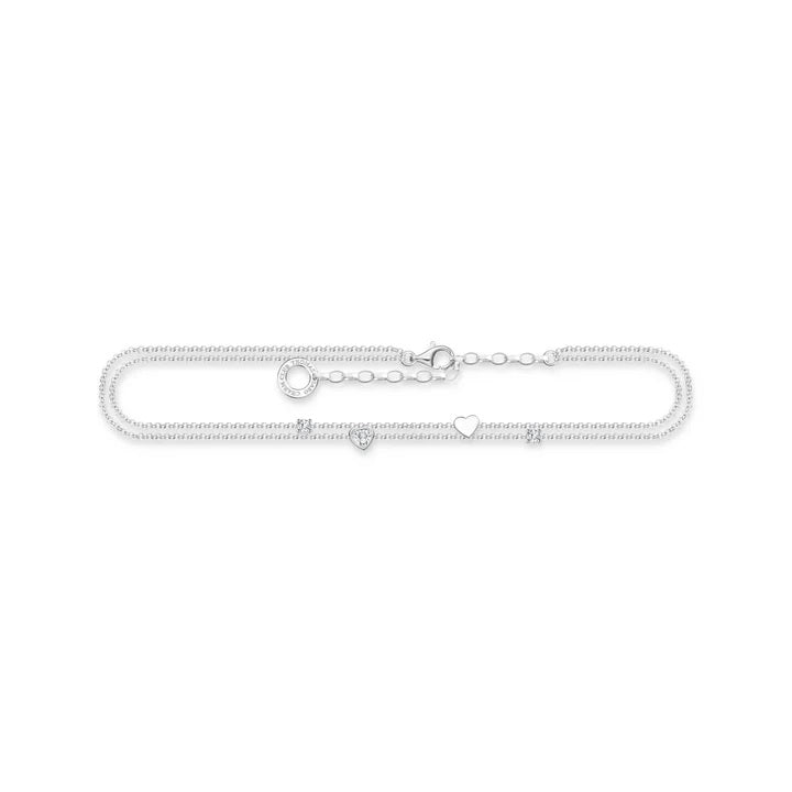 Thomas Sabo Double Heart Anklet 22-27cm