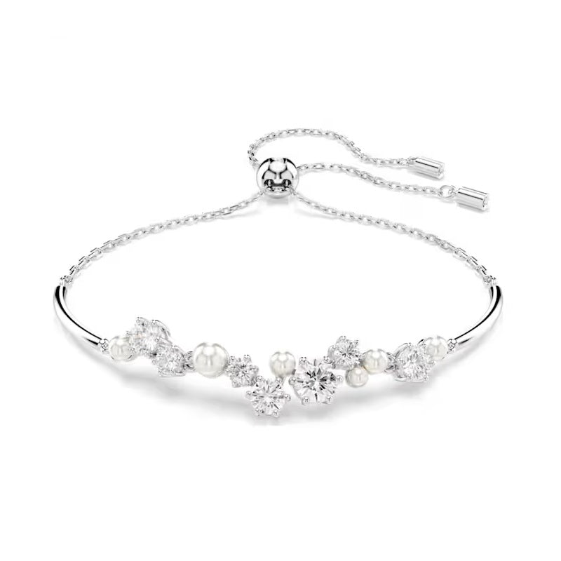 Swarovski Constella bangle Crystal pearl, Round cuts, Rhodium plated 5705618