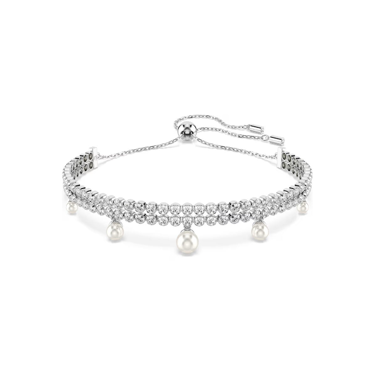 Swarovski Ariana Grande x Swarovski bracelet Crystal pearl, Round cut, White, Rhodium plated 5720870