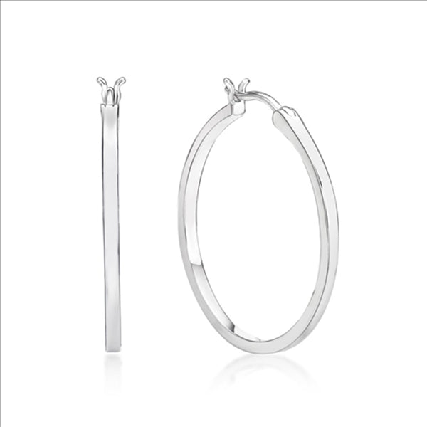 Parrys Jewellers Sterling Silver 31mm I.D. Hoop Earring