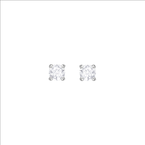 Swarovski Crystal Attract:Pe Stud Round cut, White, Rhodium plated 5408436