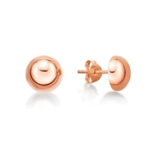 Parrys Jewellers Sterling Silver Rose Gold Plated 8mm 1/2 Ball Studs