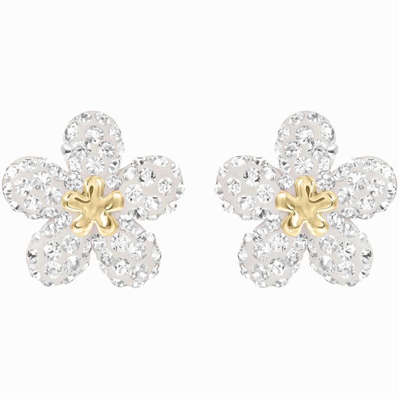 Swarovski Tough Stud Earrings Flower, Yellow, Mixed metal finish 5136838