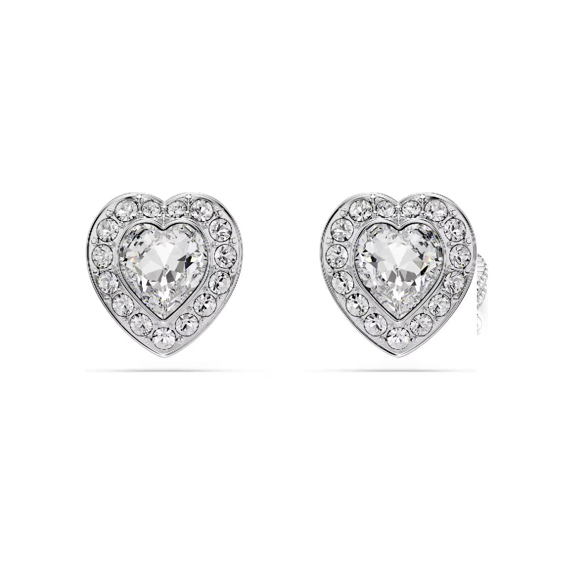 Swarovski Ariana Grande x Swarovski stud earrings Mixed cuts, Heart, White, Rhodium plated 5720859