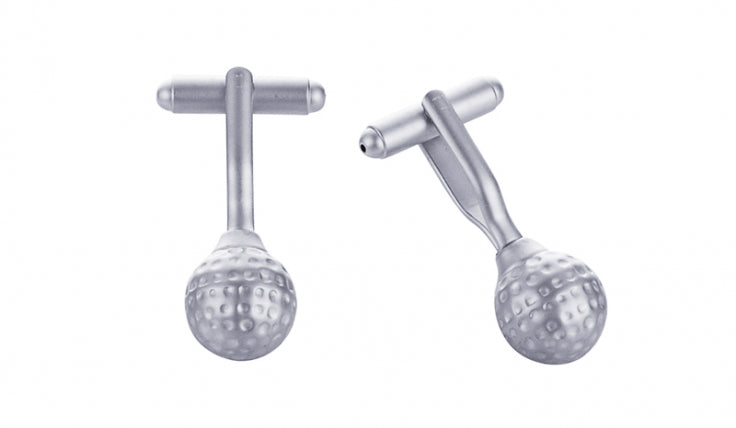 Cudworth Rhodium plated Golf Ball Cufflinks