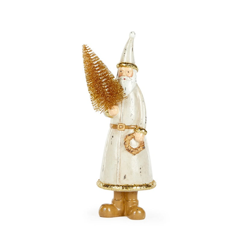 22.5CM GOLD SANTA WITH TREE